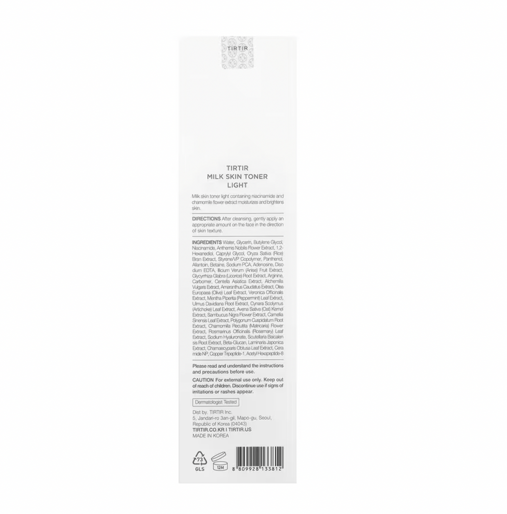 TIRTIR Milk Skin Toner, LIGHT 150ml