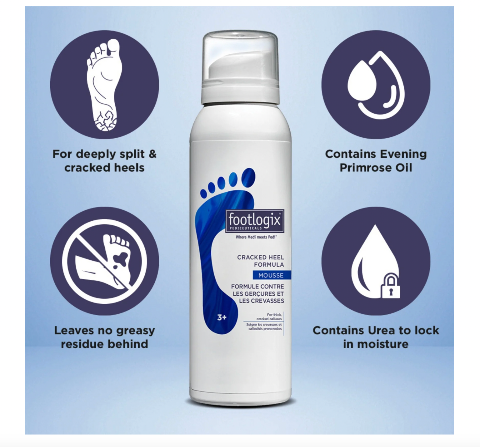 Footlogix Cracked Heel Formula Mousse 4.23 oz.